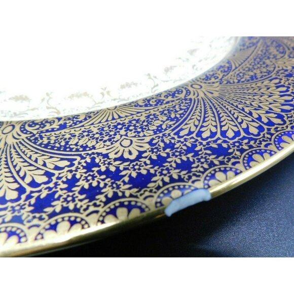 Lenox Blue Dinner Plate Gold Gilded E358B 10.5" Elegant Collectible Tableware - Picture 2 of 8